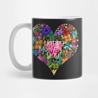 Happy Mother's Day Heart Shape Boho Flowers by Cherie(c)2021 Mug